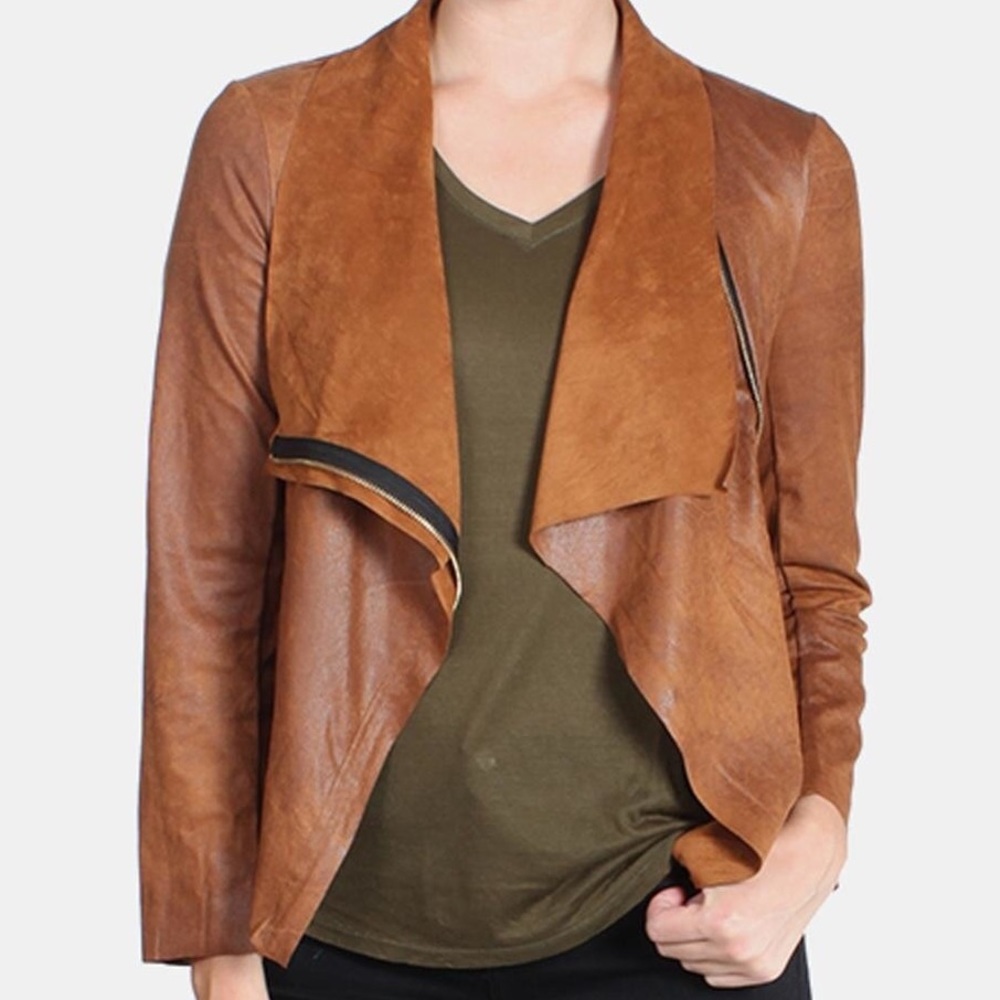 Love Tree Brown Faux Suede Jacket